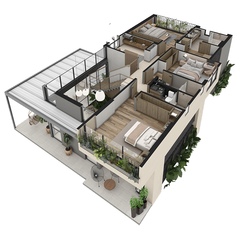 Planos casas tipo A zolea piso 2 - casas y apartamentos campestres en el Quindío 1