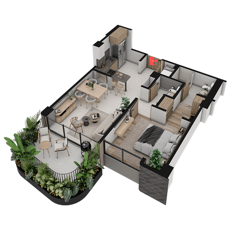 Zolea apartasuites planos tipo 2 - Apartamentos campestres en el quindio 2