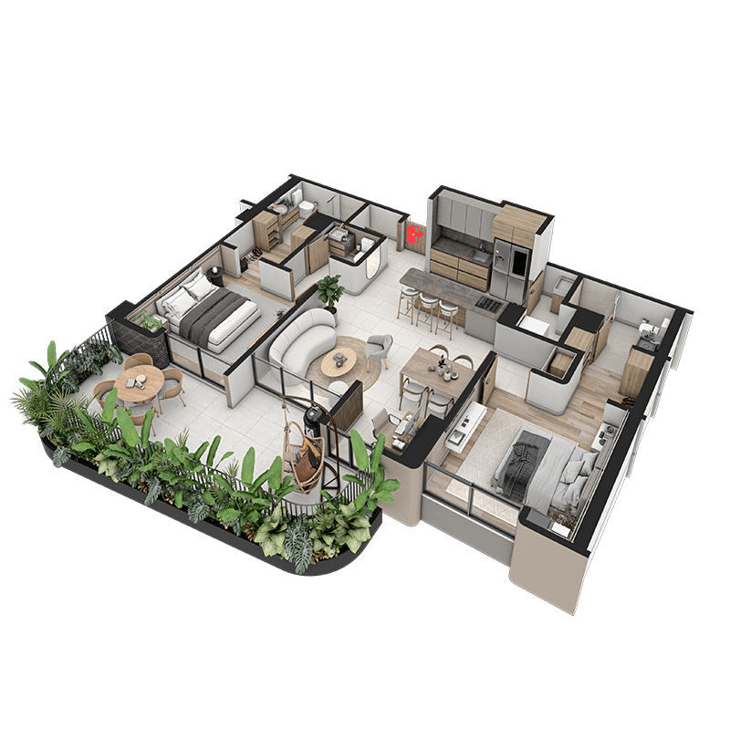 Zolea apartasuites planos tipo 3 - Apartamentos campestres en el quindio 2