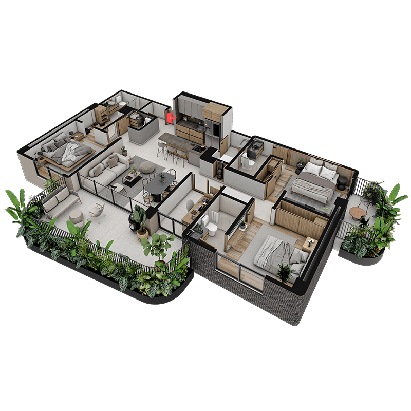 Zolea apartasuites planos tipo 4 - Apartamentos campestres en el quindio 2