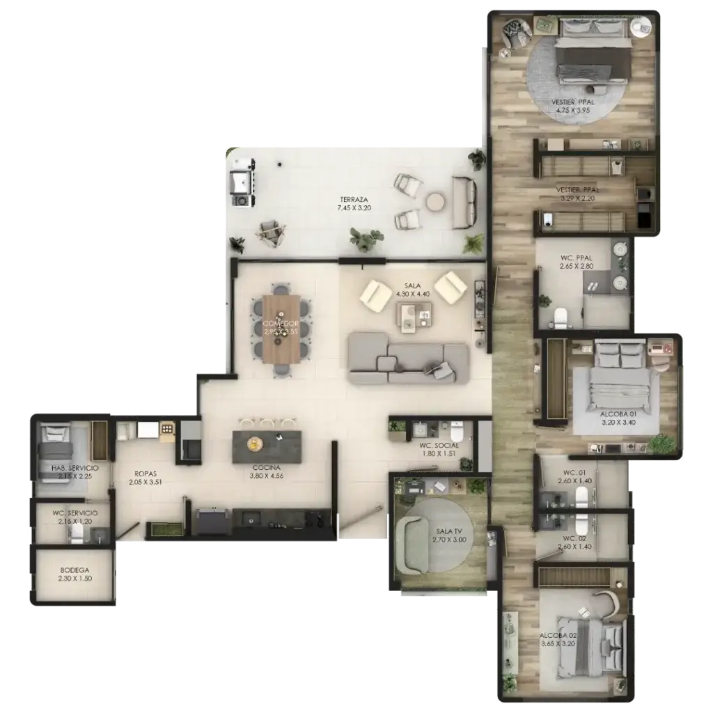 homesuite plus distribucion casa campestre en el quindio
