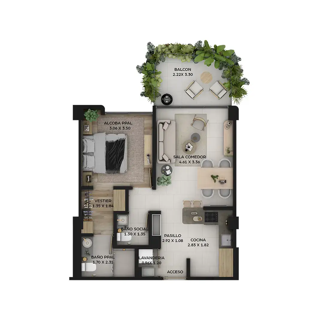 Zolea apartasuites planos tipo 2 - Apartamentos campestres en el quindio v2