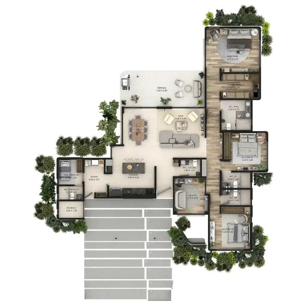 homesuite plus distribucion casa campestre en el quindio V2